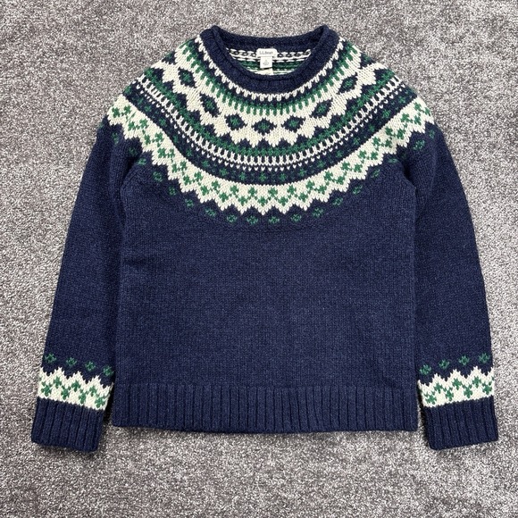 L.L. Bean Sweaters - L.L. Bean Lambswool Fair Isle Sweater Womens Small Petite Nordic Knit Fisherman